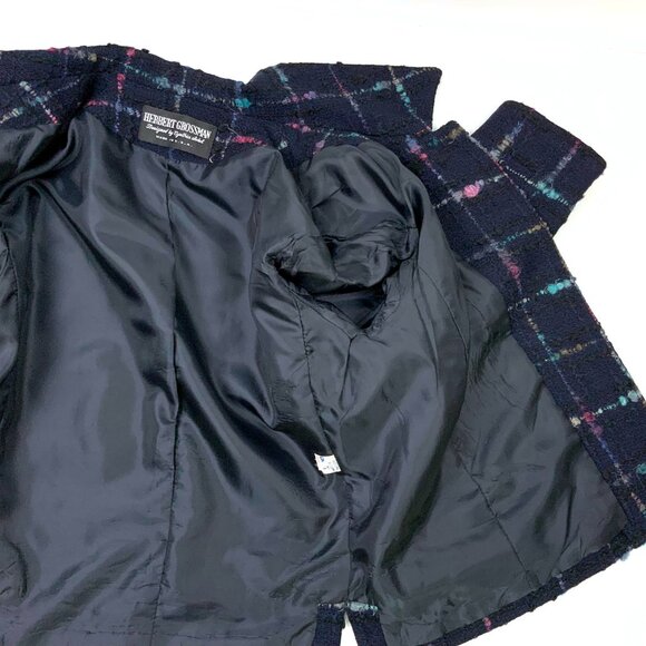 Vintage Herbert Grossman Rare Multi Color Rainbow Wool Tweed Blazer Sz 8-6 - Picture 14 of 16